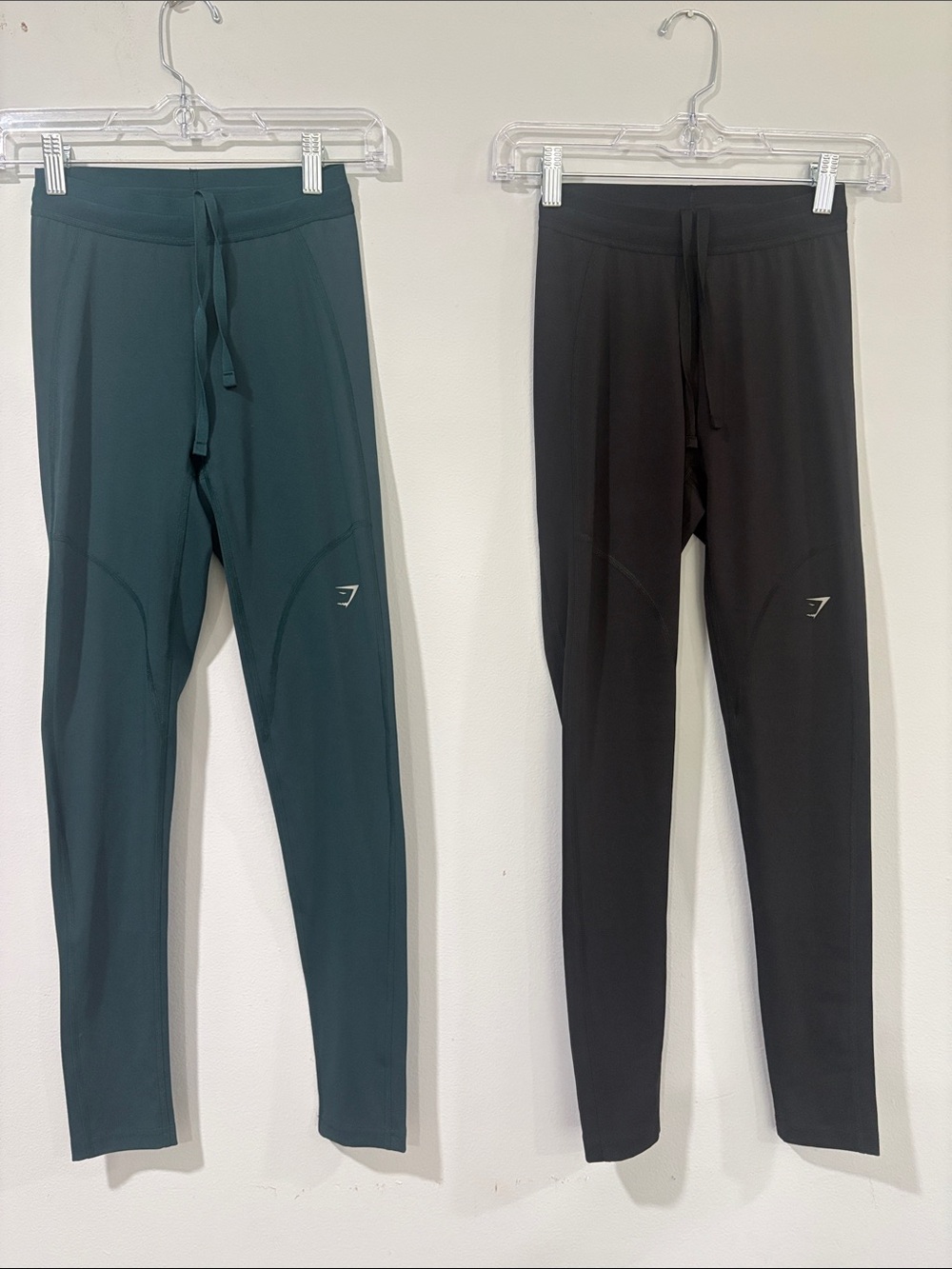 Gymshark Dual Leggings Set — Teal Green & Black size XS